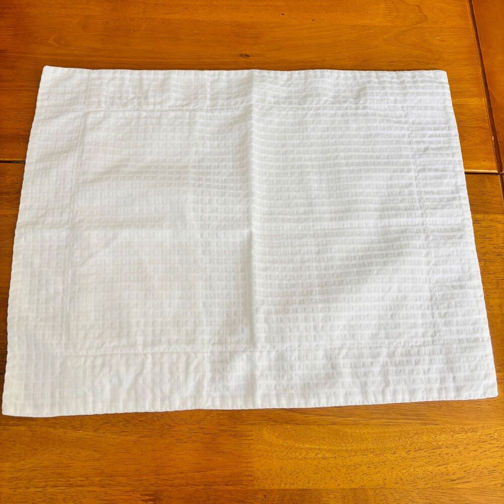 Pratesi Pillow Cover Boudoir Small White Windowpane Made in Italy Fine Cotton